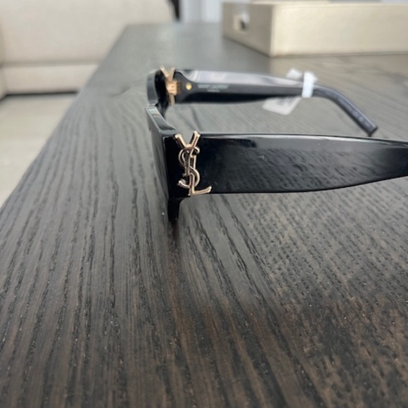 YSL Women's Cat Eye Sunglasses Black and Gold Monogram 53mm - Picture 12 of 12
